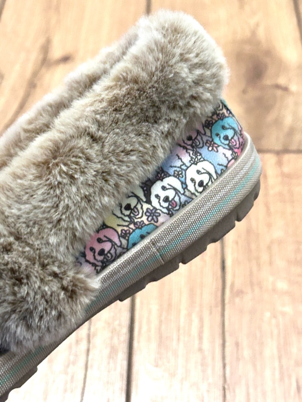 BOBS Skechers Too Cozy Winter Howl Aloha Doodle Slipper Faux Fur Women’s 8 NWOT - Picture 7 of 15